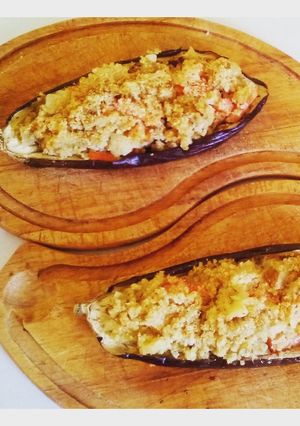 Une photo de Aubergines farcies vegan