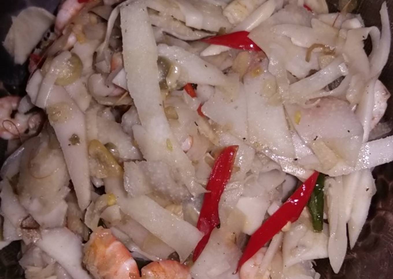 Tumis Rebung dan Udang