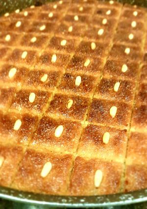 A picture of Harissa with Pine Nuts.