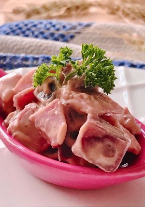 Hình của món Salad Củ Dền, Trứng & Jambon Sốt Mayonaise.