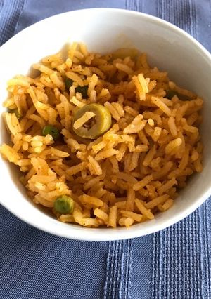 Una foto de Arroz con gandules (chícharos)