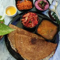 Pearl millet ghee roast dosa A picture of Pearl millet ghee roast dosa.