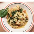 Fusilli aux scampis, tomates et épinards