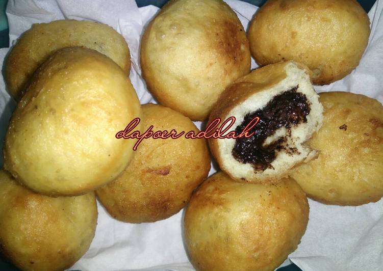 Donat isi coklat simple no telur