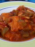 Guiso de pescado y pimientos