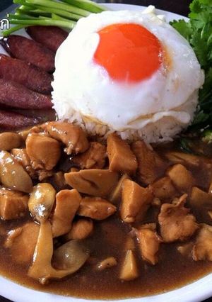 รูปของ ~ข้าวหน้าไก่ & ไข่เค็มดาว~ #อาหารไทยง่ายๆ