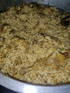 A picture of Chicken biryani.