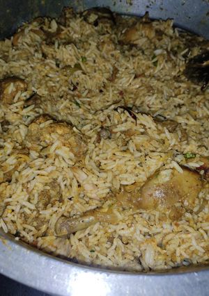 A picture of Chicken biryani.