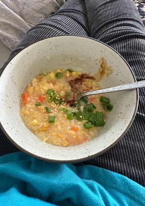 A picture of Instant pot Asian style corn soup.