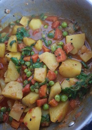 A picture of Colourful spicy vegetables.