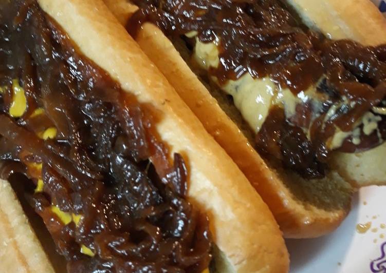 Simple Way to Prepare Any-night-of-the-week Caramelized Onions on Smoked Sausage