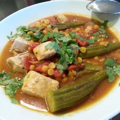 A picture of Lentils and Fish Gumbo.