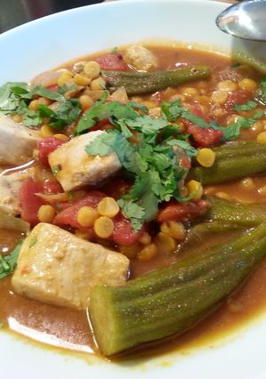 A picture of Lentils and Fish Gumbo.