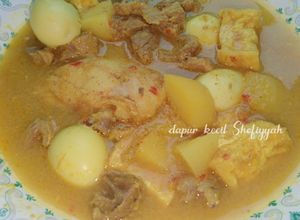Foto resep Gulai Encer Campur (ayam,tetelan,telur puyuh dan tahu)