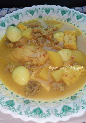Foto resep Gulai Encer Campur (ayam,tetelan,telur puyuh dan tahu)