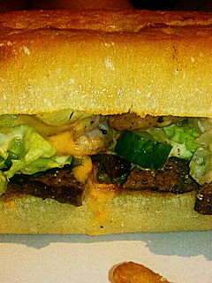 A picture of Tex's Surf & Turf Sarnie 🐠🐮🍞.