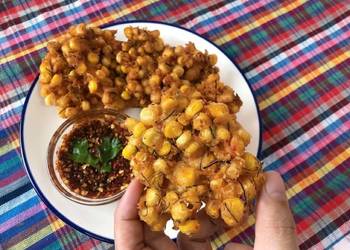 Latest Recipe Sweet Corn Fritters with HomeMade Red Curry Paste Thai Style  Tod Mun Kao Paok ThaiChef Food Savory Delicious
