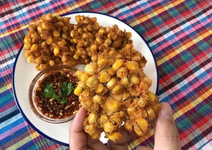 Steps to Make Award-winning Sweet Corn Fritters with HomeMade Red Curry Paste Thai Style • Tod Mun Kao Paok |ThaiChef Food