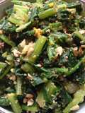 Turnip Greens Salad with Toasted Sunflower Seeds