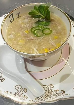 A picture of 🐥🥗🍲Chicken Corn Soup🍲🥗🐥.