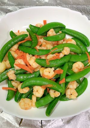 親子 - 甜豆炒蝦仁 的食譜成品照片