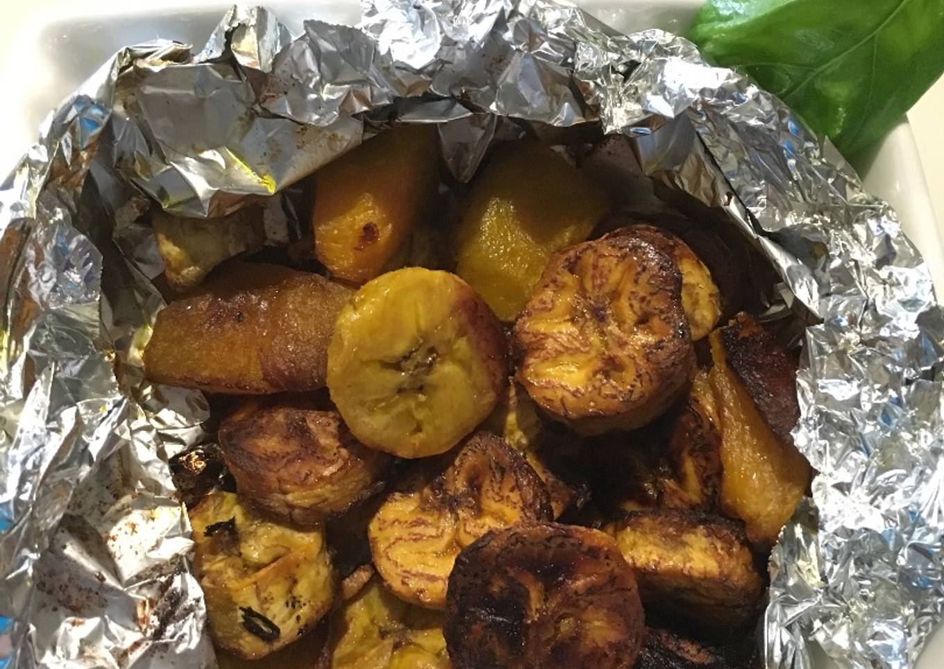 Calabaza y Platano Macho Maduro Asado al Ajillo