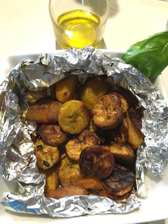 Una foto de Calabaza y Platano Macho Maduro Asado al Ajillo
