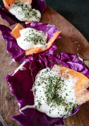 Foto di Cestini di cavolo viola e zucca