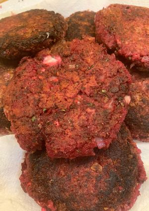 A picture of Vegetarian Friendly: Beetroot Feta Patties.