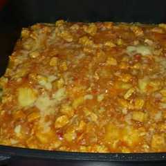 Una foto de Lasagna de espinaca, jamón y queso