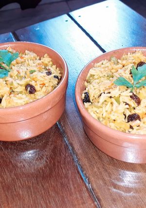 Una foto de Arroz Basmati al curry con verduras