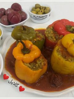 عکسی از دستور دلمه فلفل دلمه ای با سویا😋