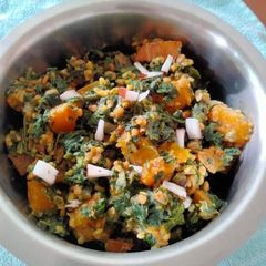 A picture of Kadu patta ki bhaji.