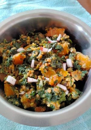 A picture of Kadu patta ki bhaji.