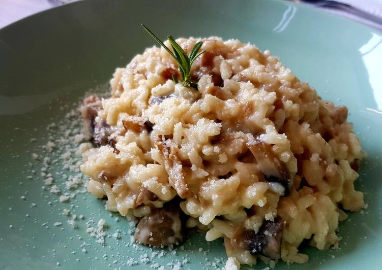 Risotto de bacon y setas variadas