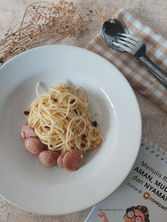 Foto resep Spaghetti Aglio e Olio with Sausage