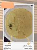 MPASI 8m+ mashed potatoes with chicken corn creamy soup