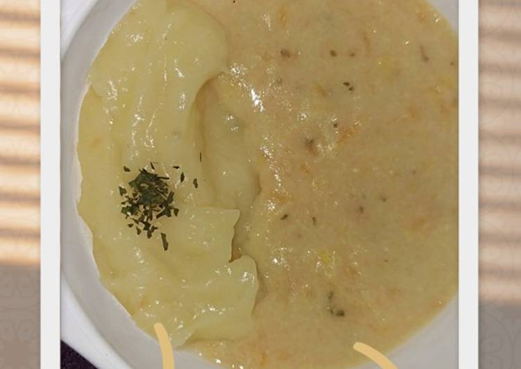 Cara Mudah Membuat MPASI 8m+ mashed potatoes with chicken corn creamy soup Anti Gagal