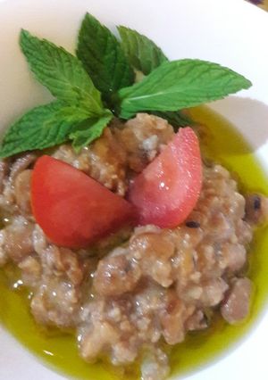 A picture of Foul Moudammas (Fava Beans with Chickpeas).
