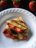 Strawberry chocolate syrup crepes