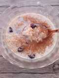Arroz con leche y pasas