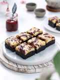 Raspberry Choco Cheese Brownies