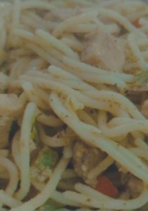 A picture of Chicken Fajita spaghetti.