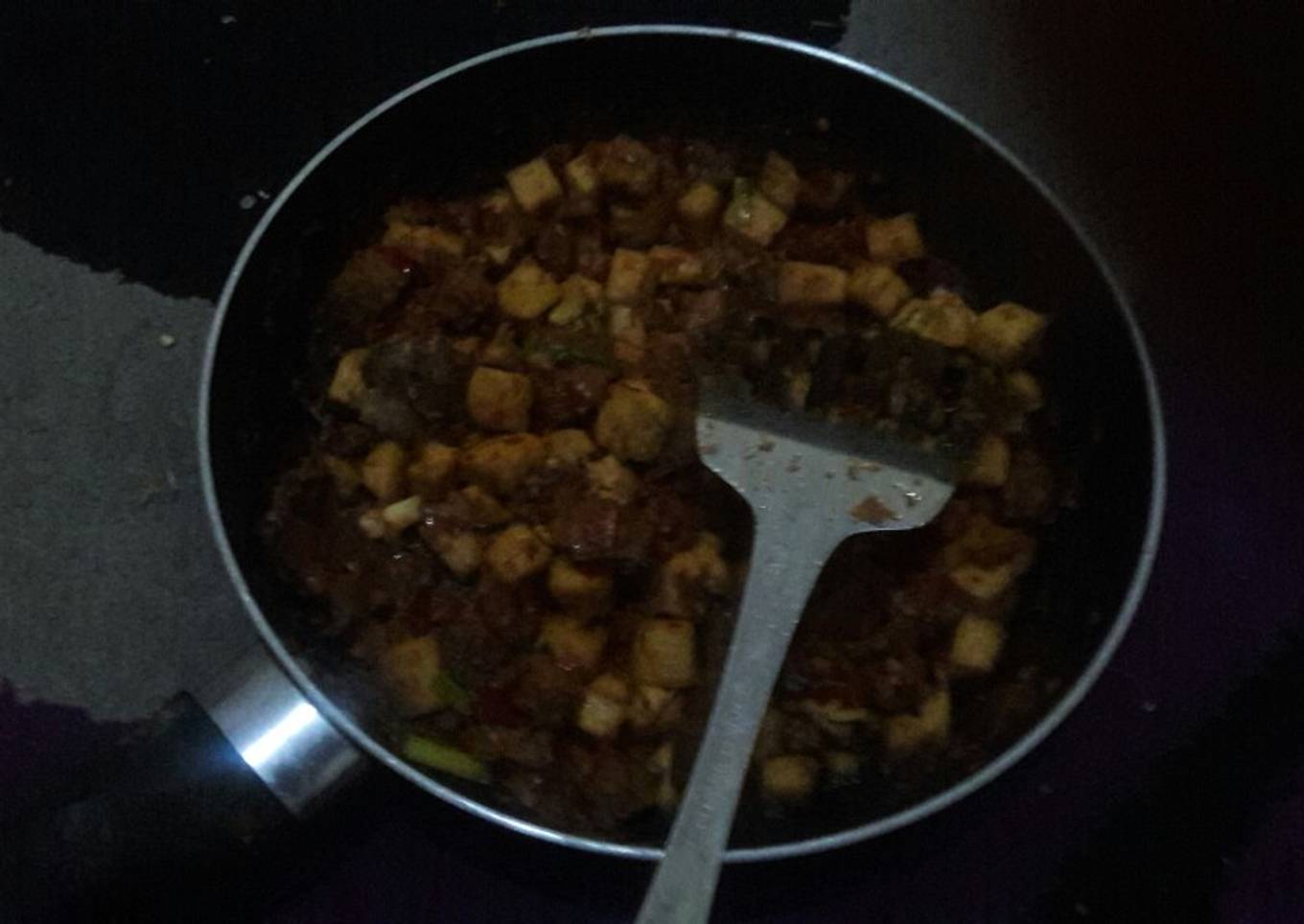 Ikan asin tahu dan tempe balado