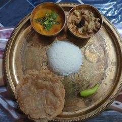 A picture of Bengali Niramish Thali.