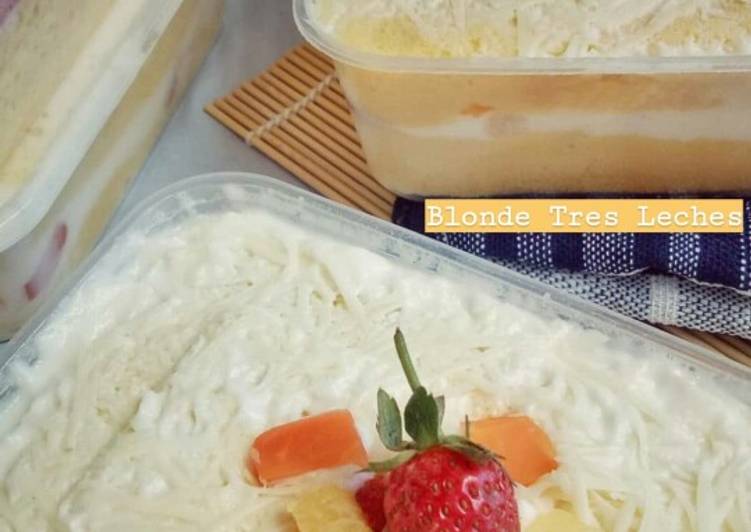 Blonde Tres Leches Cake (Fruit Milk Bath Cake)