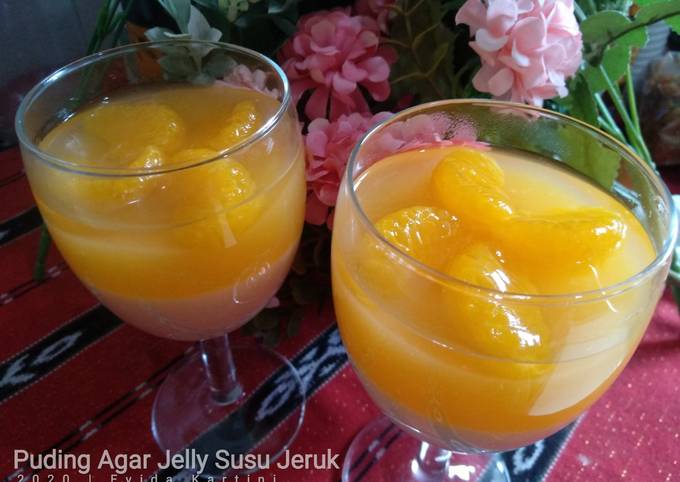 Puding Agar Jelly Susu Jeruk