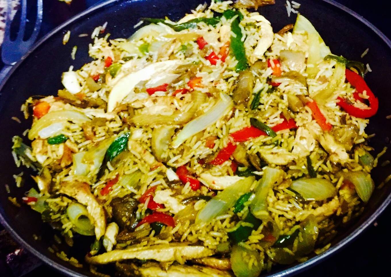 Pollo con setas y verduras(chino)