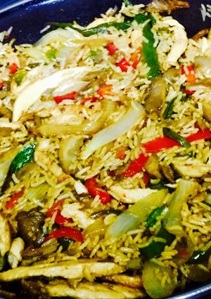 Foto principal de Pollo con setas y verduras(chino)