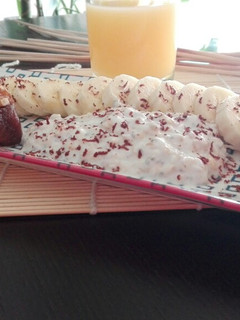 Una foto de Desayuno con plátano y avena